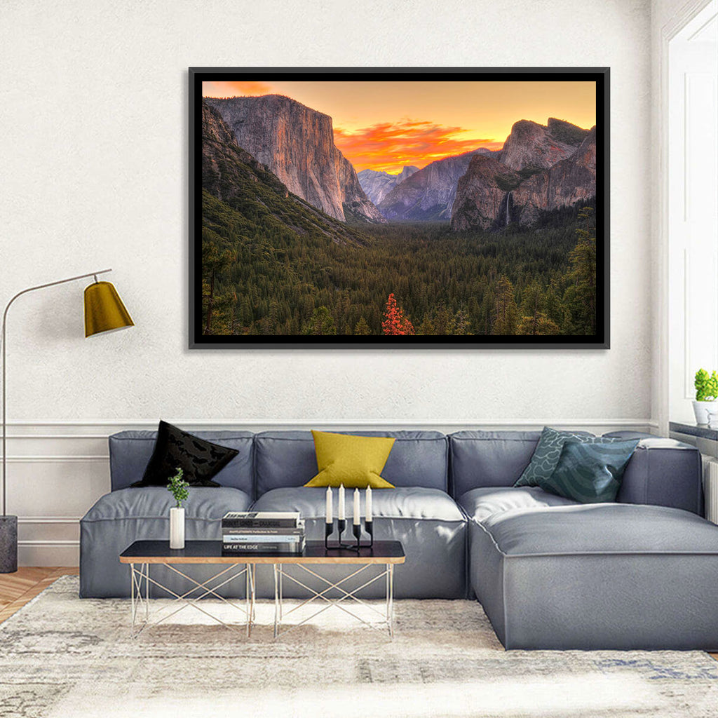 Yosemite Valley Sunset from Tunnel View Wall Art