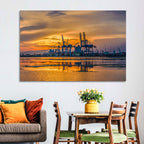 Djibouti Harbor at Sunset Wall Art