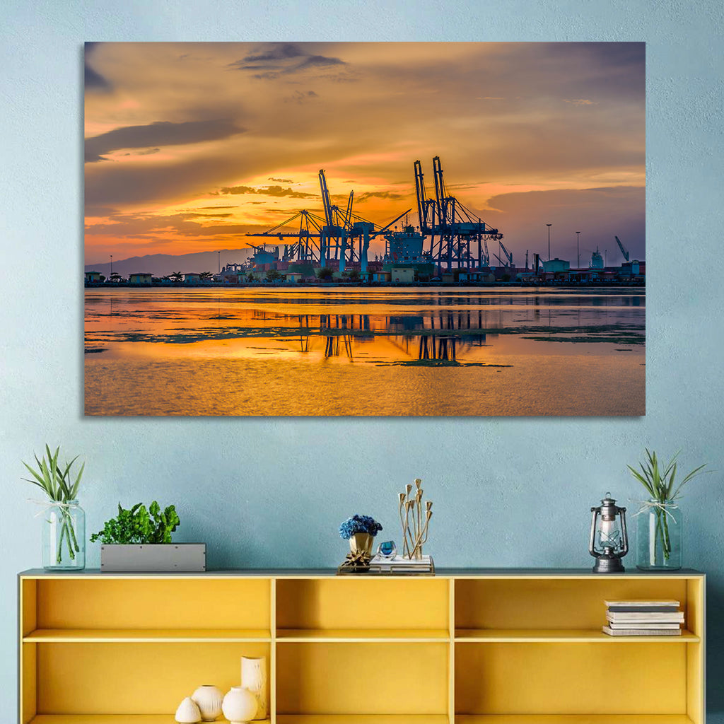 Djibouti Harbor at Sunset Wall Art