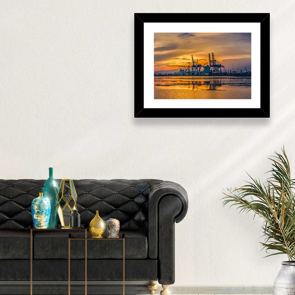 Djibouti Harbor at Sunset Wall Art