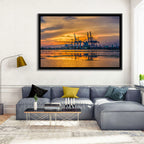 Djibouti Harbor at Sunset Wall Art