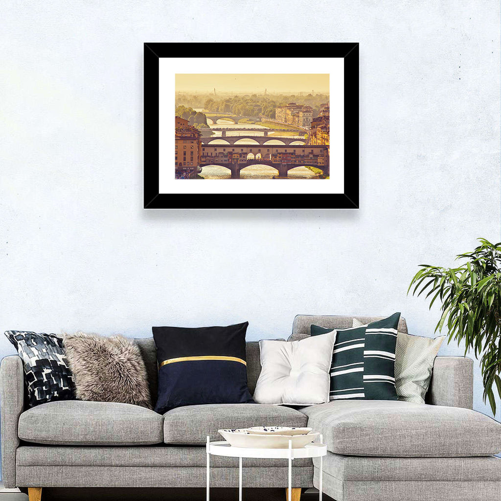 Ponte Vecchio at Golden Hour Wall Art