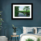 Tranquil Meadow Stream with Wildflowers Wall Art