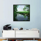 Tranquil Meadow Stream with Wildflowers Wall Art