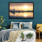 Husavik Harbor at Golden Hour Wall Art
