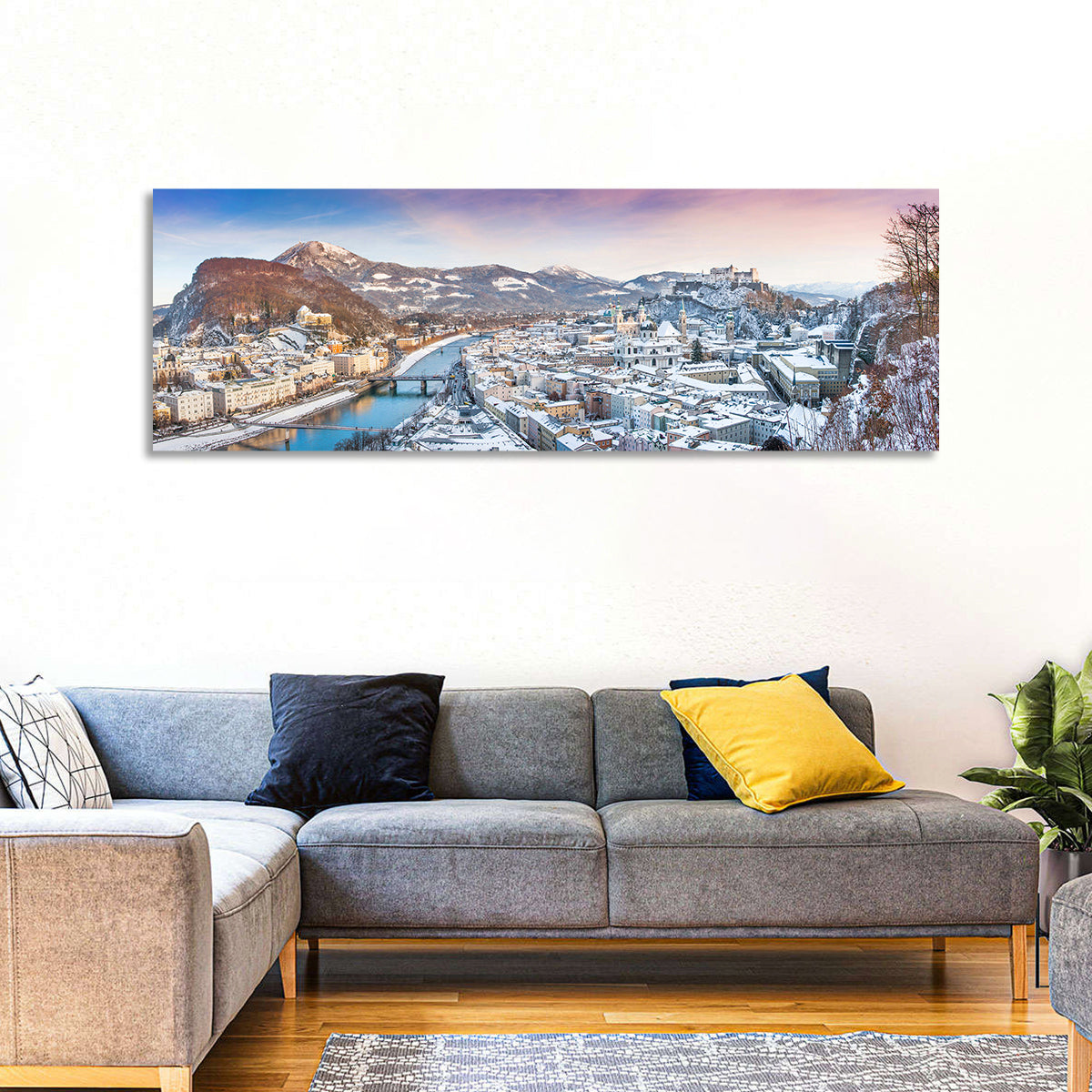 Salzburg Winter Skyline Wall Art