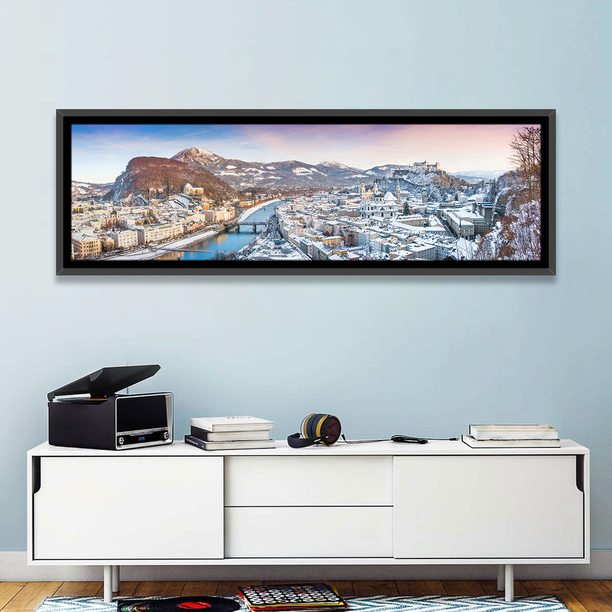 Salzburg Winter Skyline Wall Art