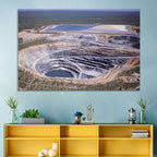 Aerial Open Pit Uranium Mine Wall Art