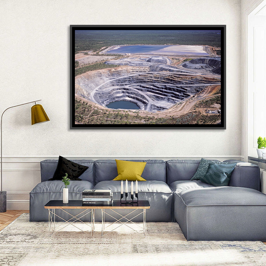 Aerial Open Pit Uranium Mine Wall Art