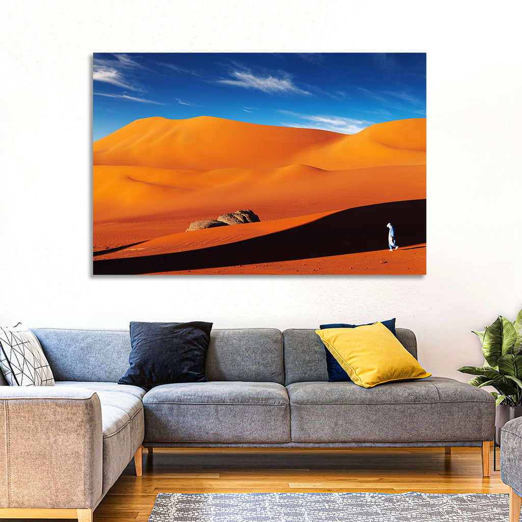 Solitary Figure on Sahara Dunes Wall Art