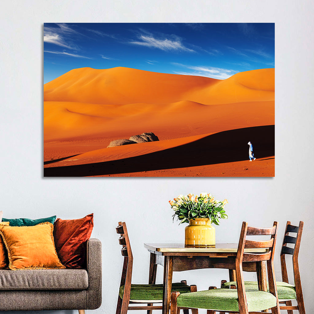 Solitary Figure on Sahara Dunes Wall Art