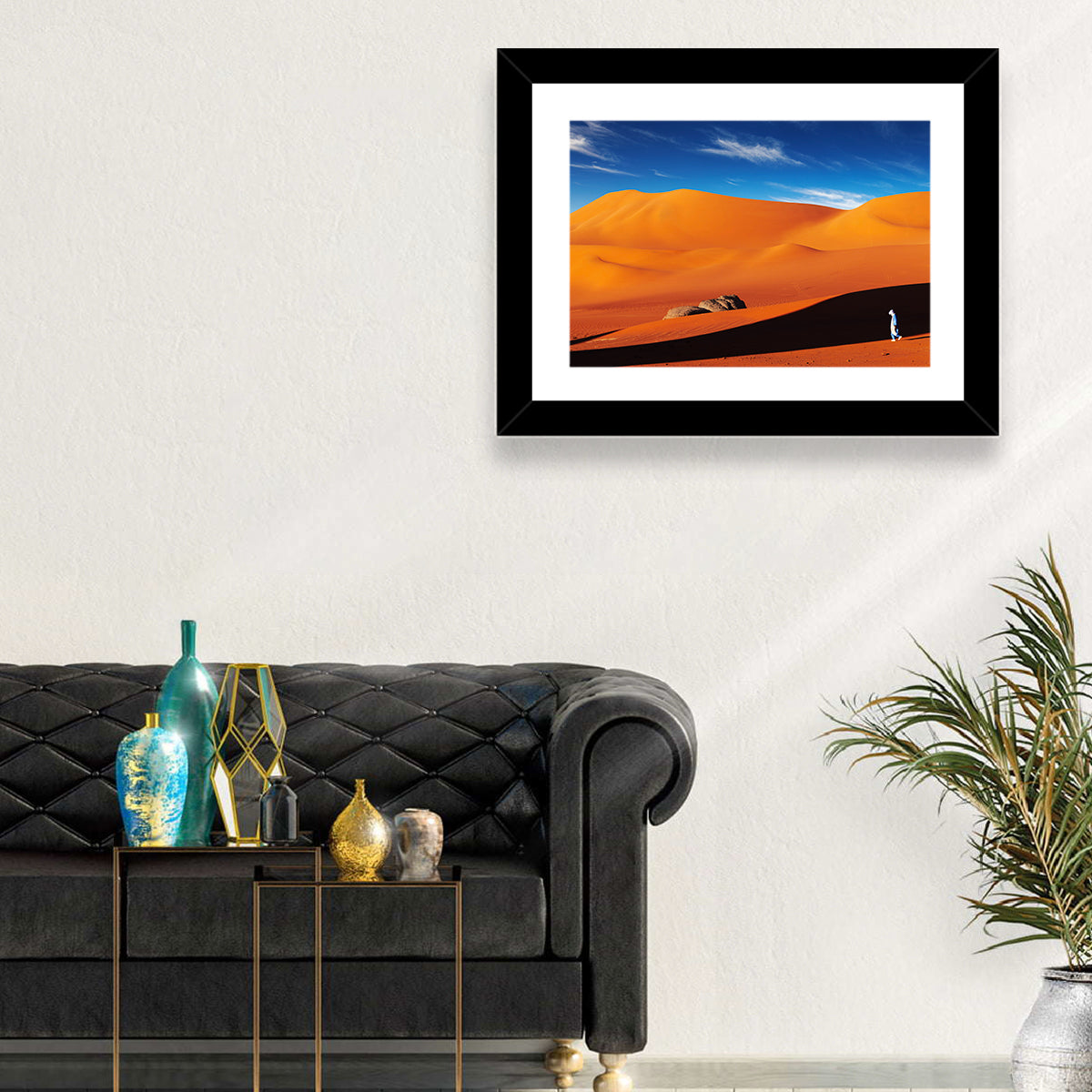 Solitary Figure on Sahara Dunes Wall Art