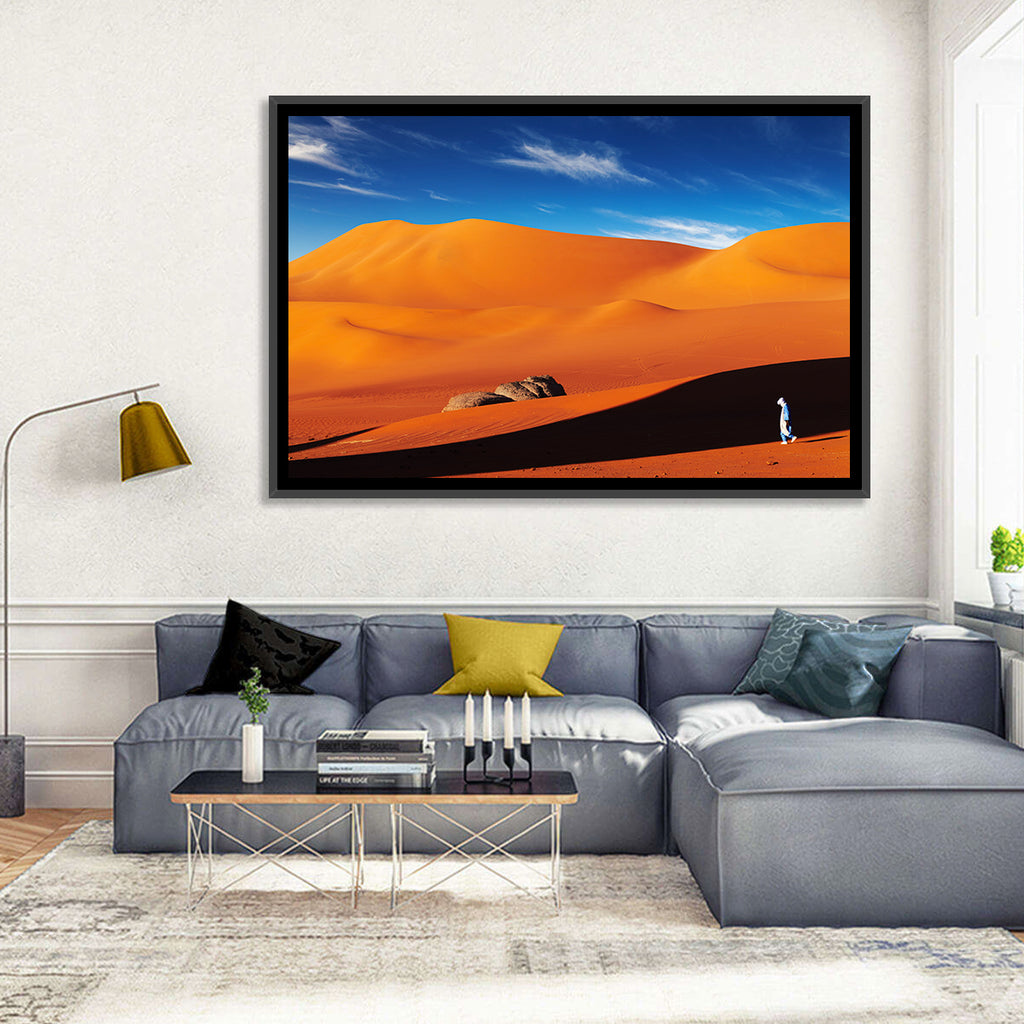 Solitary Figure on Sahara Dunes Wall Art