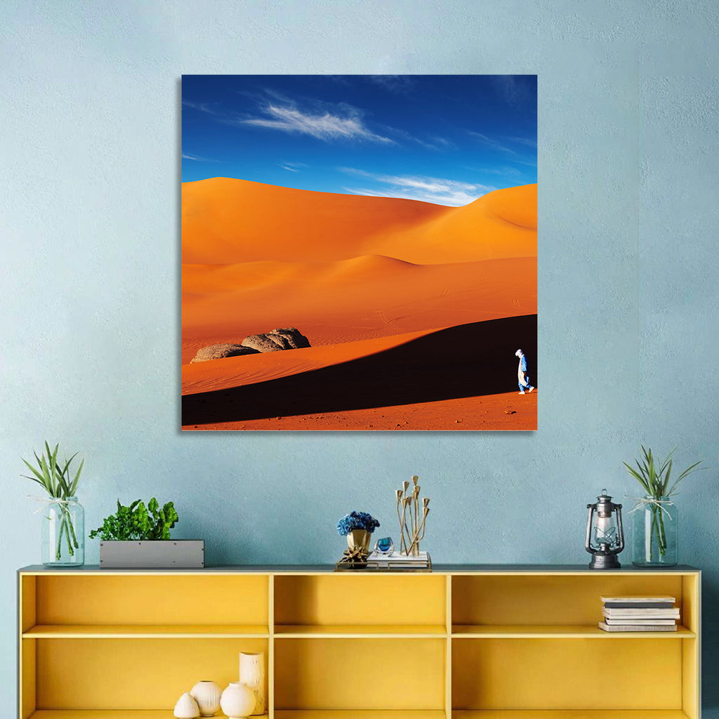 Solitary Figure on Sahara Dunes Wall Art