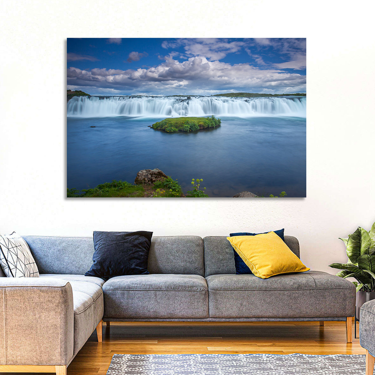 Faxi Waterfall Long Exposure Wall Art in a room, landscape