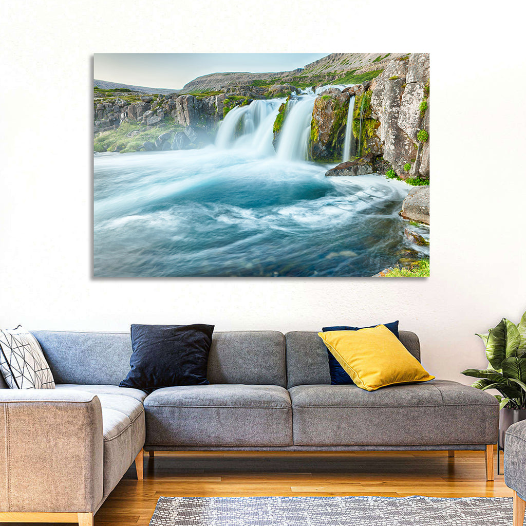 Dynjandi Waterfall Mist and Moss Wall Art