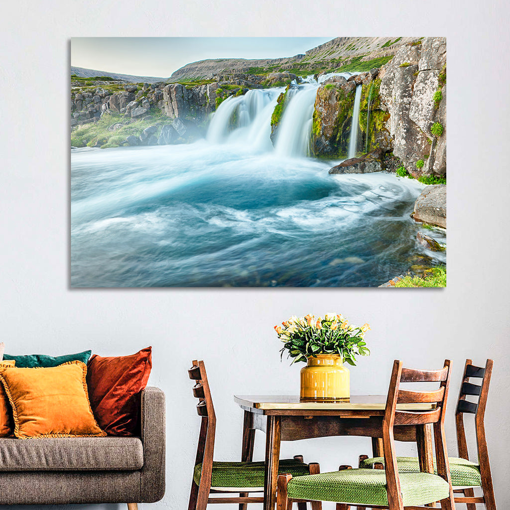 Dynjandi Waterfall Mist and Moss Wall Art