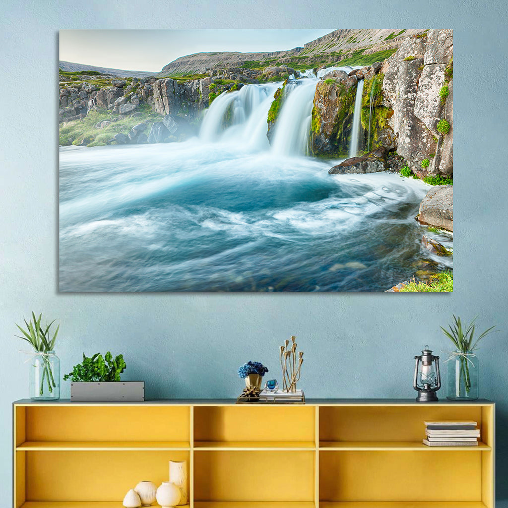 Dynjandi Waterfall Mist and Moss Wall Art