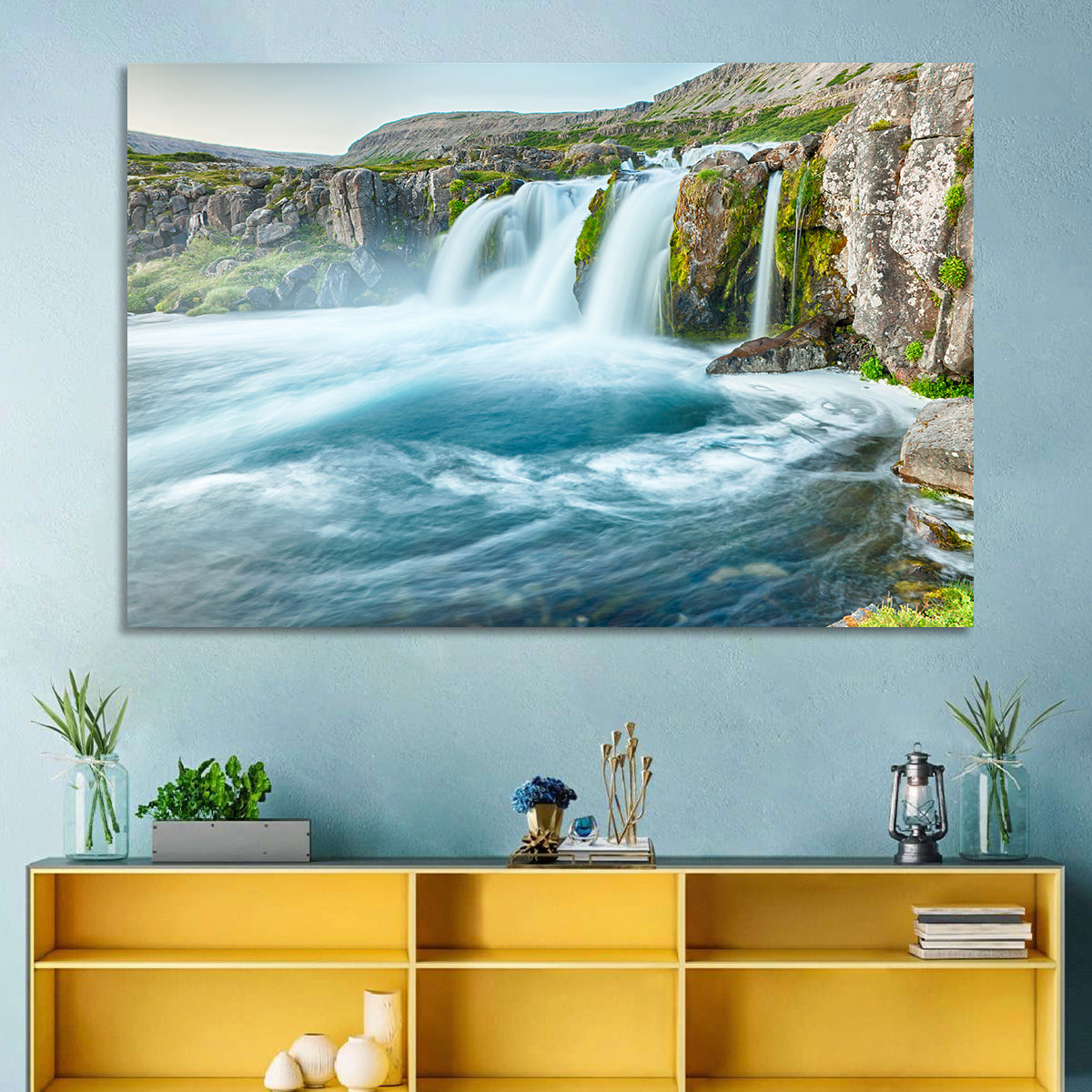 Dynjandi Waterfall Mist and Moss Wall Art