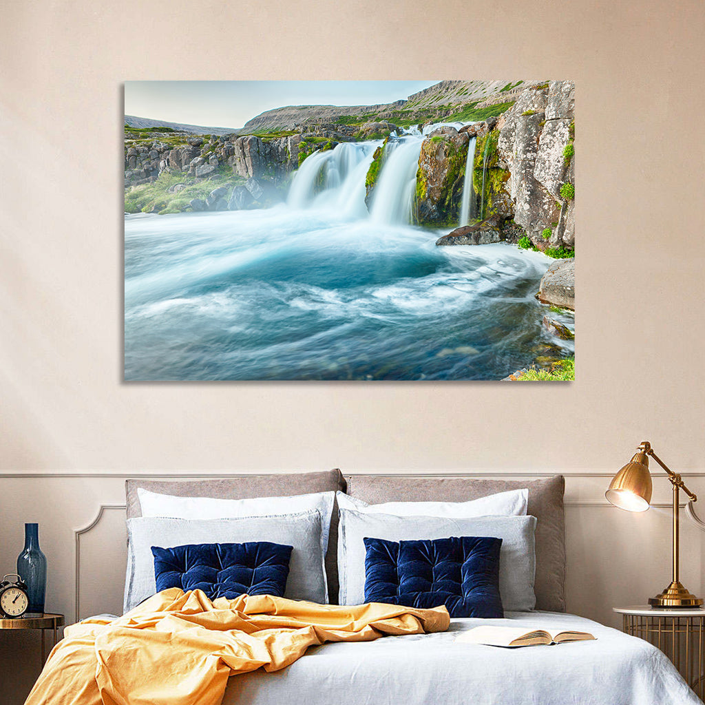 Dynjandi Waterfall Mist and Moss Wall Art
