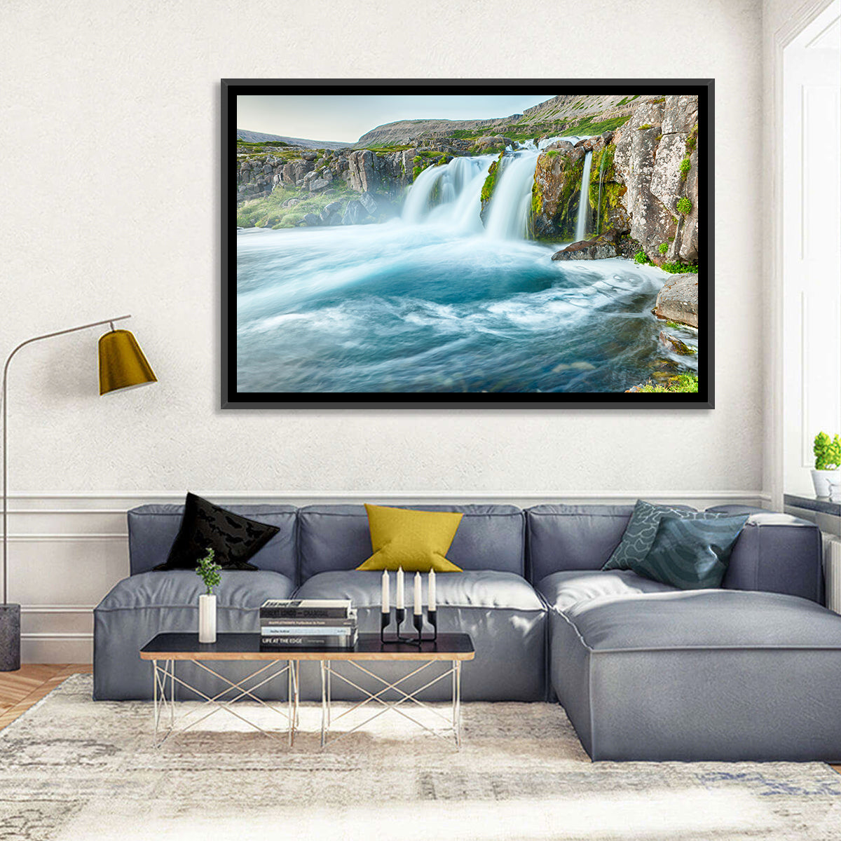 Dynjandi Waterfall Mist and Moss Wall Art