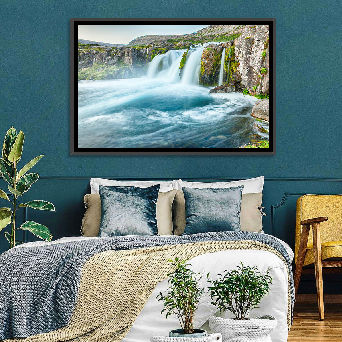 Dynjandi Waterfall Mist and Moss Wall Art