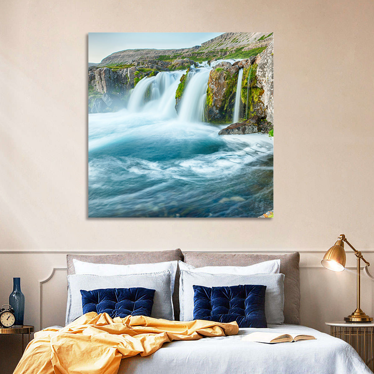 Dynjandi Waterfall Mist and Moss Wall Art