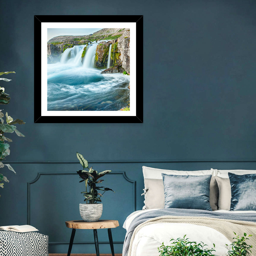 Dynjandi Waterfall Mist and Moss Wall Art