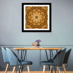 Golden Buddha Mandala Kaleidoscope Pattern Wall Art