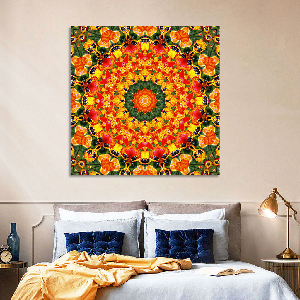 Floral Kaleidoscope Mandala Wall Art