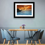 Overwater Bungalow Sunset Pier Wall Art