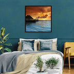 Overwater Bungalow Sunset Pier Wall Art
