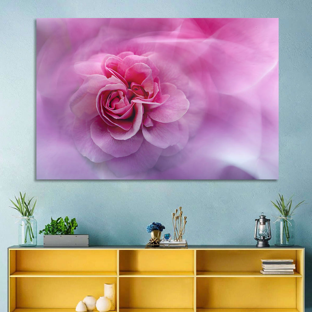 Ethereal Pink Rose Bloom Wall Art