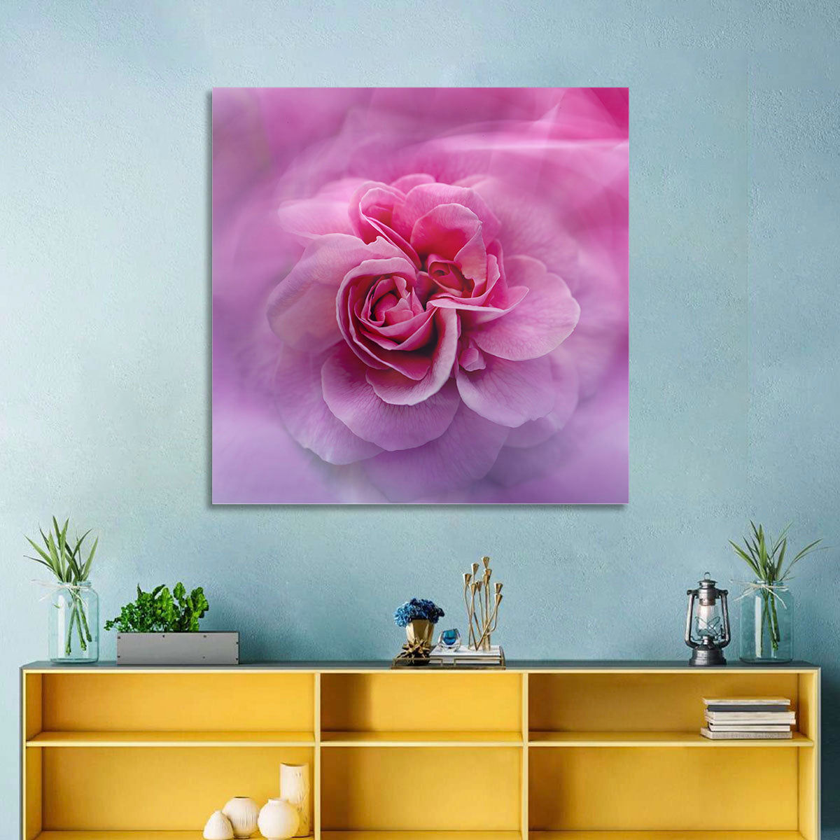 Ethereal Pink Rose Bloom Wall Art