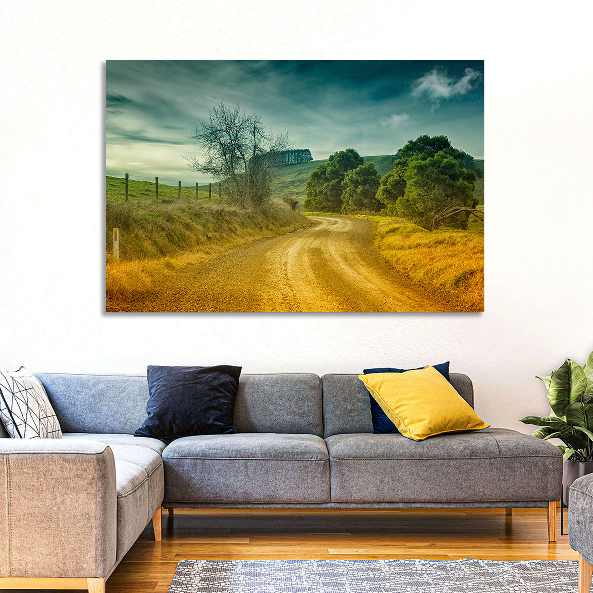 Golden Country Road Wall Art