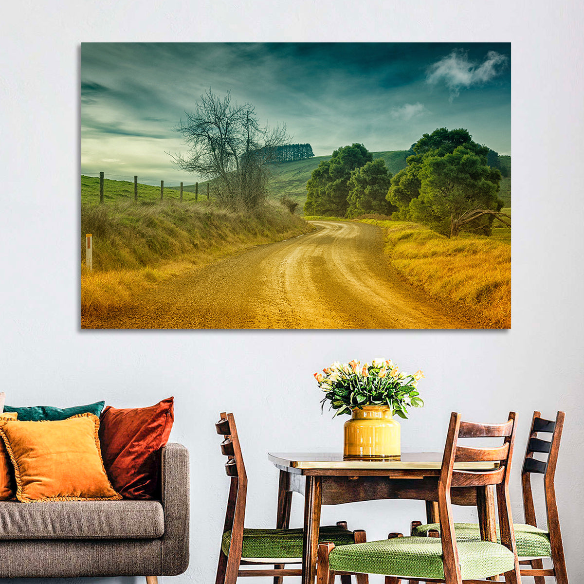 Golden Country Road Wall Art