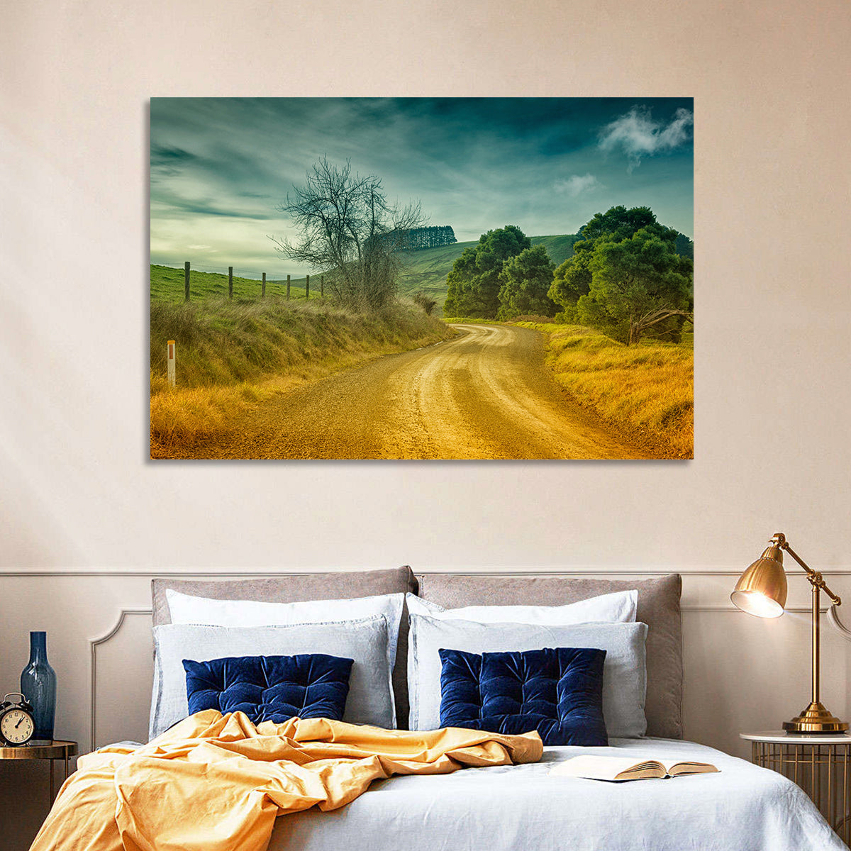 Golden Country Road Wall Art