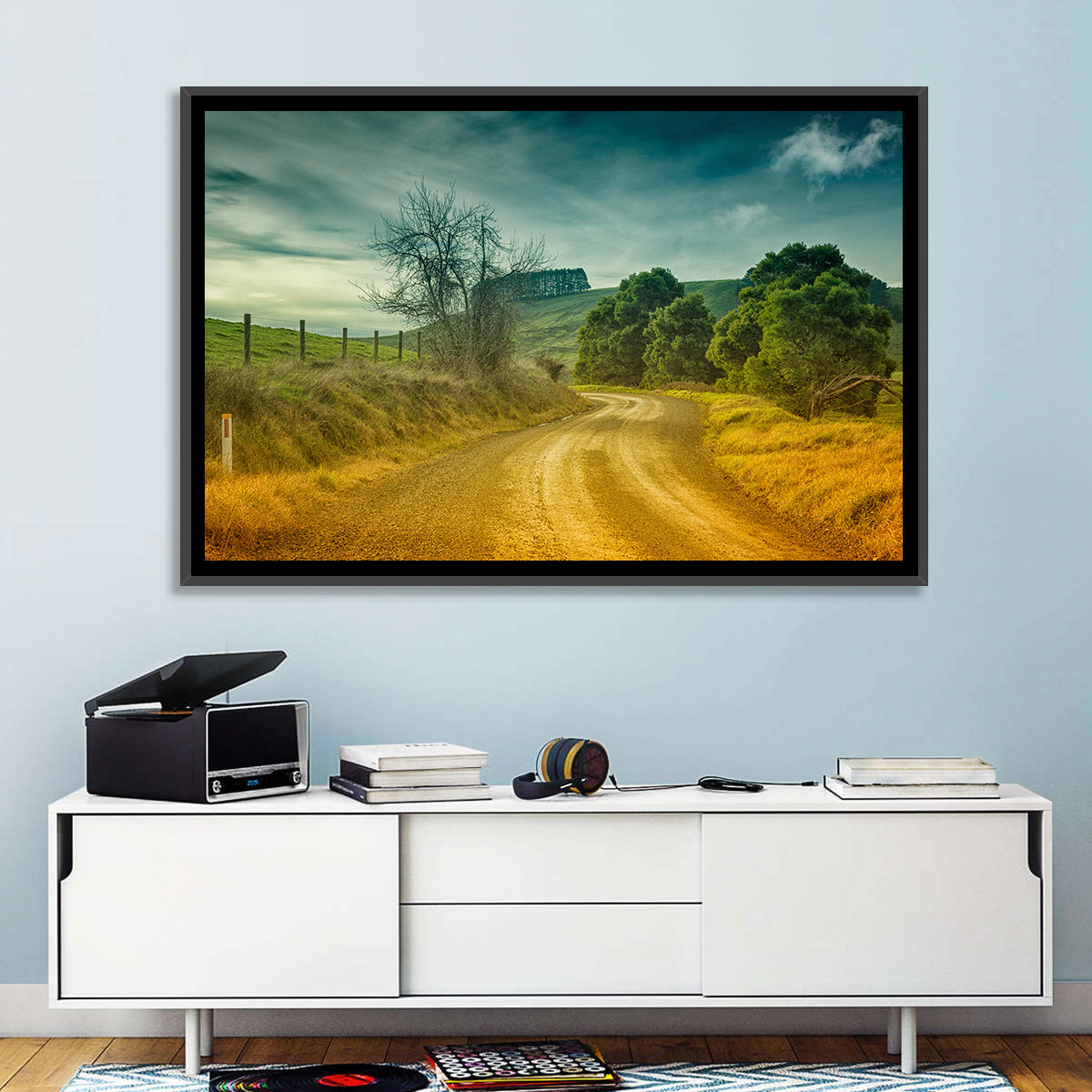 Golden Country Road Wall Art