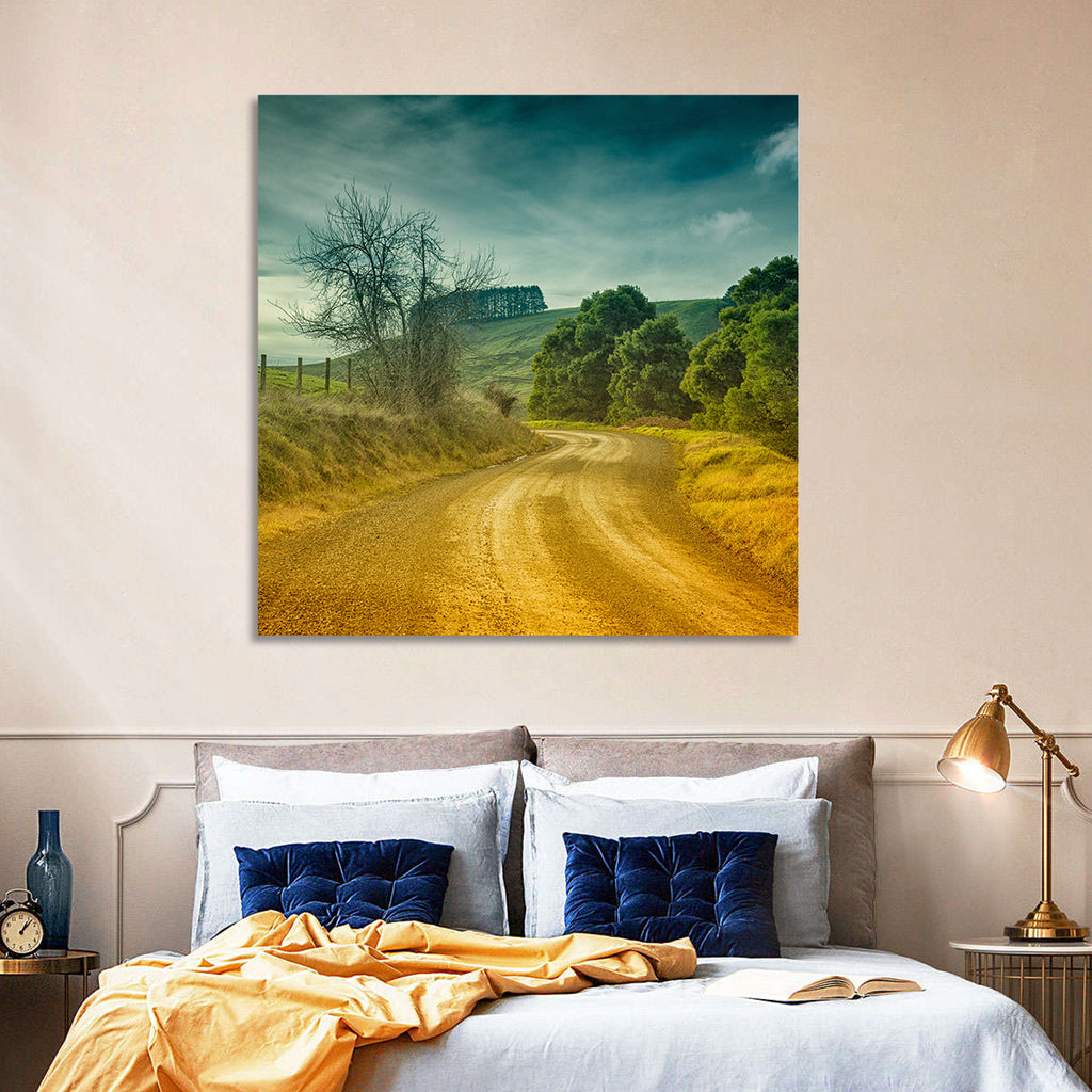 Golden Country Road Wall Art