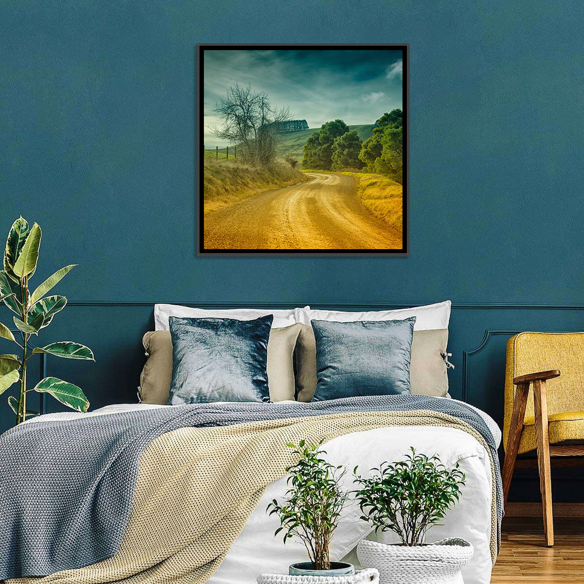 Golden Country Road Wall Art