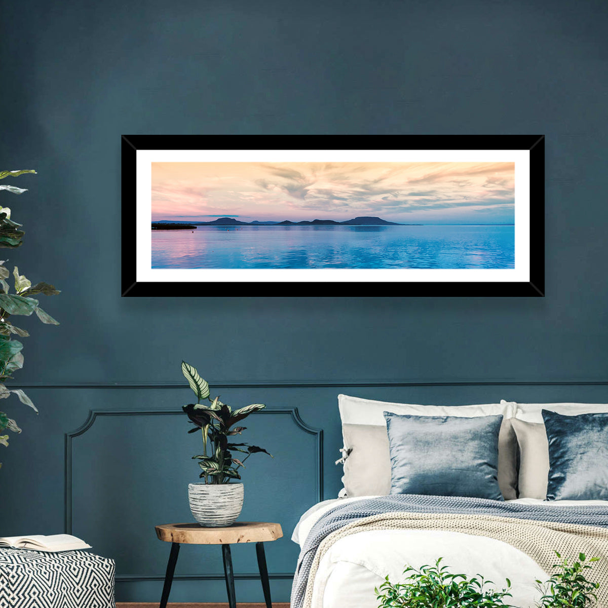 Lake Balaton at Golden Hour Wall Art in a room, landscape