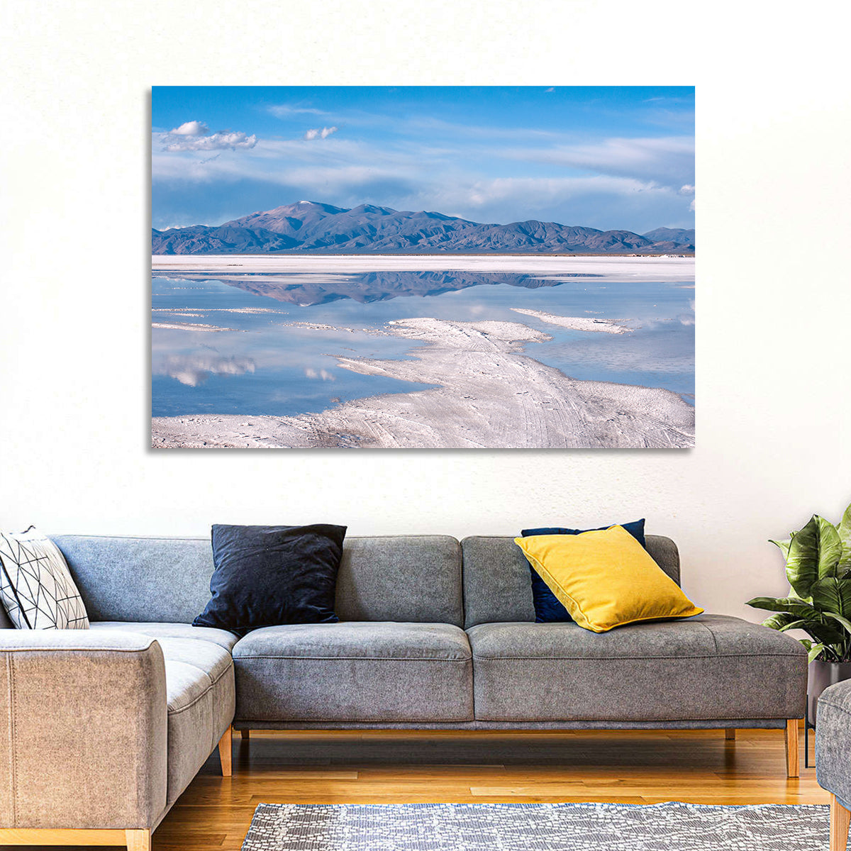 Salinas Grandes Salt Flats Wall Art in a room, landscape