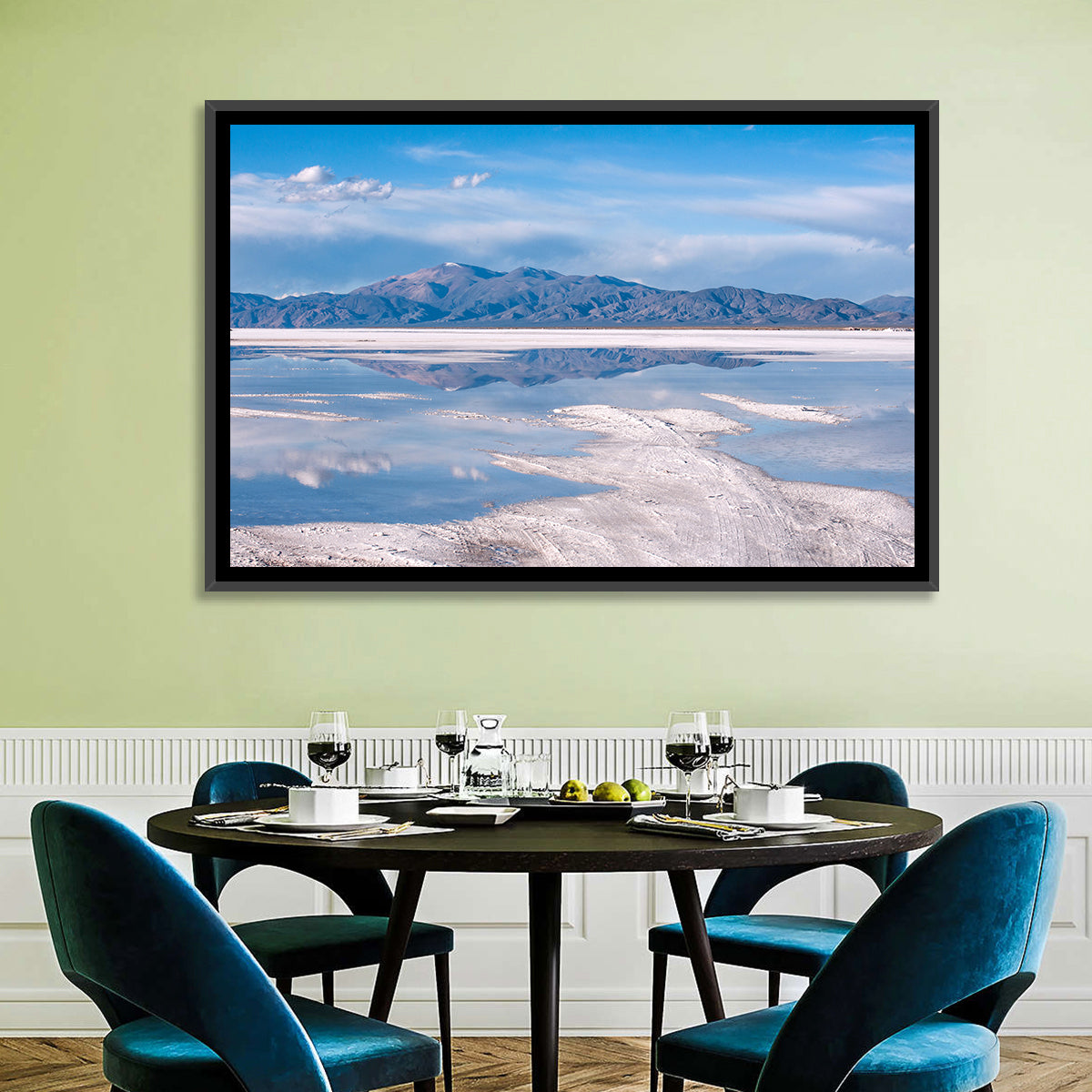 Salinas Grandes Salt Flats Wall Art in a room, landscape