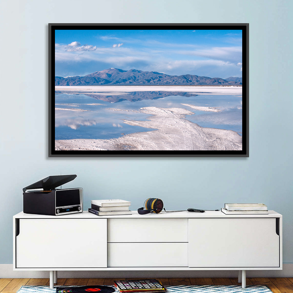 Salinas Grandes Salt Flats Wall Art in a room, landscape