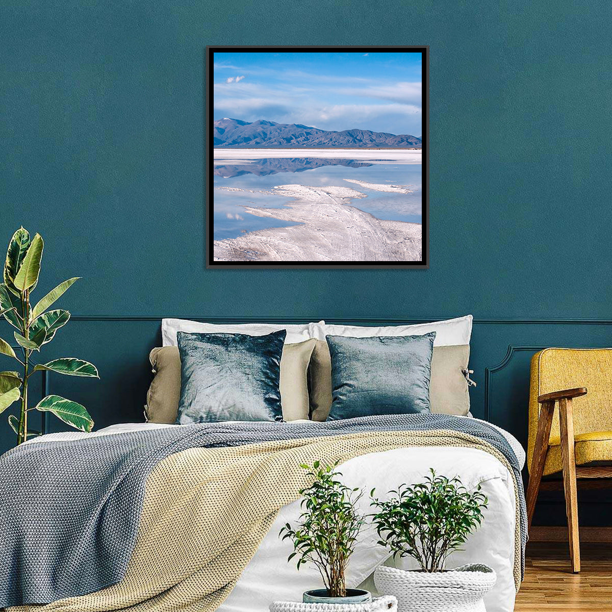 Salinas Grandes Salt Flats Wall Art in a room, landscape