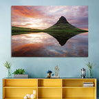 Kirkjufell Sunset Reflection Wall Art