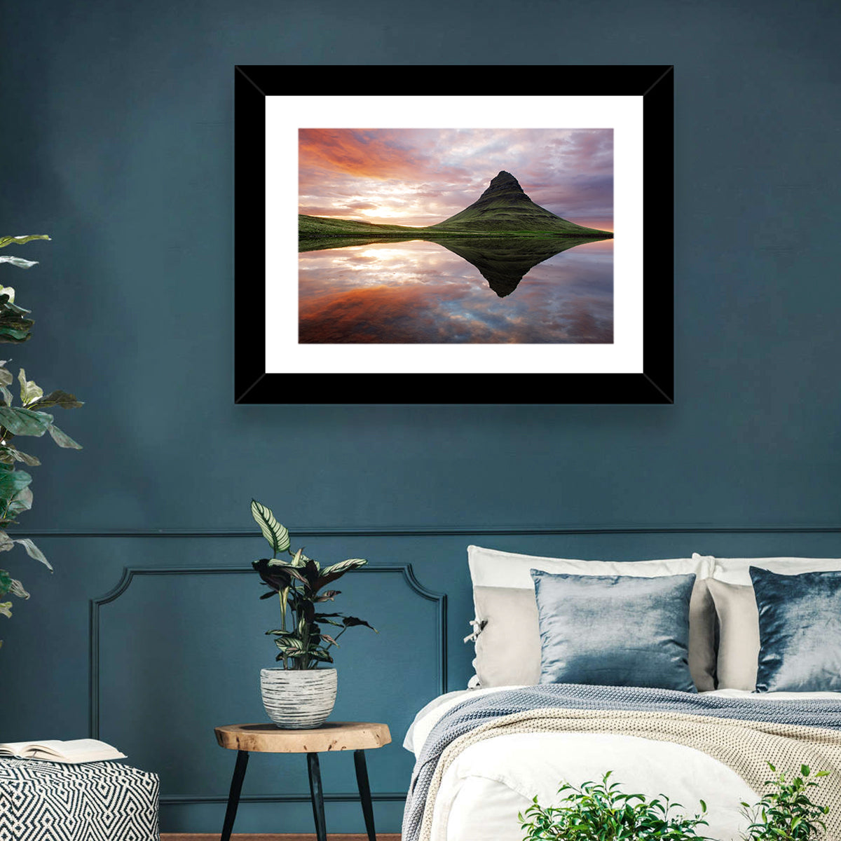 Kirkjufell Sunset Reflection Wall Art