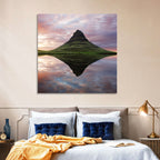 Kirkjufell Sunset Reflection Wall Art