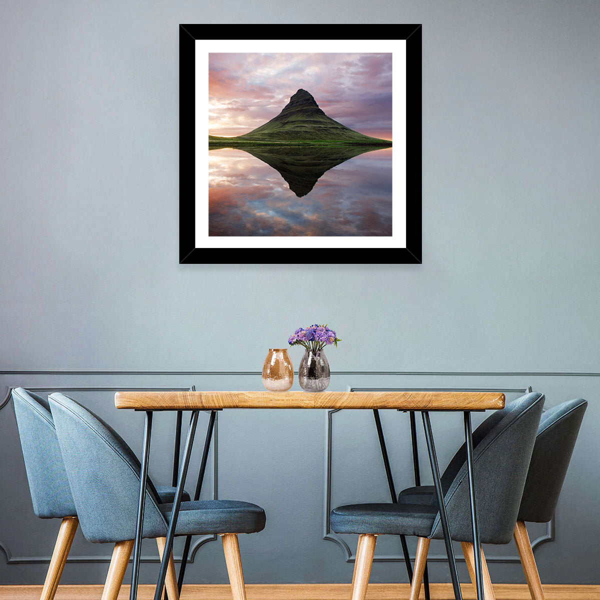 Kirkjufell Sunset Reflection Wall Art