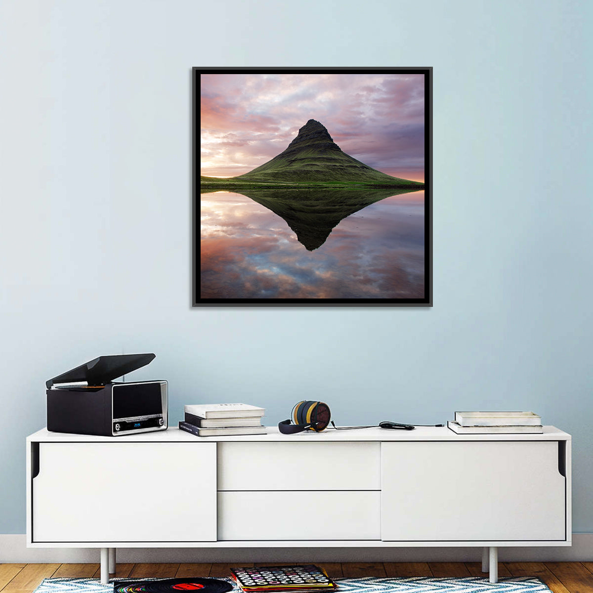 Kirkjufell Sunset Reflection Wall Art